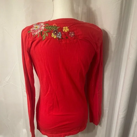 Johnny Was cotton t-shirt sz M gorgeous embroidery - Picture 2 of 3